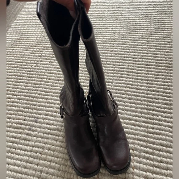 Jeffery Campbell REFLECTN Harness Brown Leather Moto Boots - Picture 8 of 16